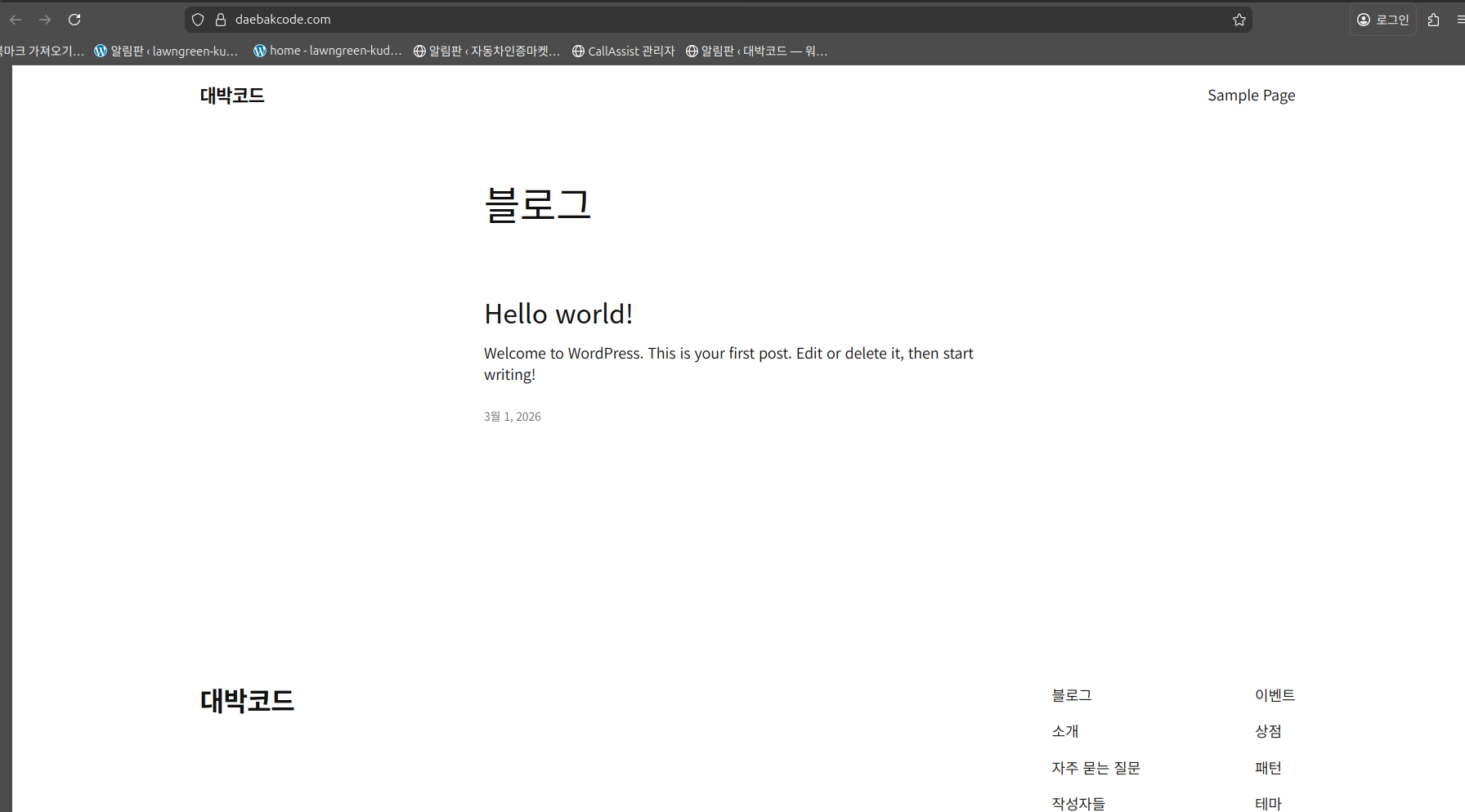 대박이가 도메인 연결 완료를 확인하는 화면